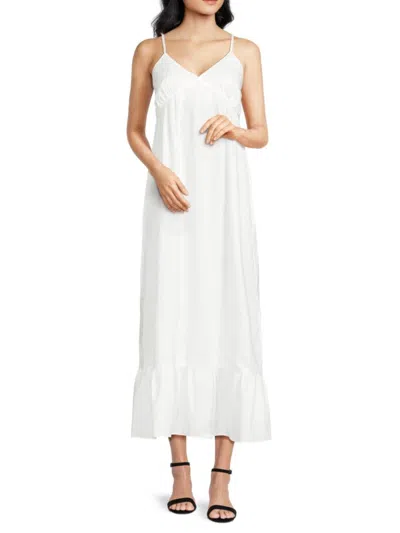 Lea & Viola Women's Triangle Maxi Shift Dress In White