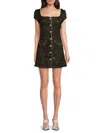 Lea & Viola Women's Tweed Button Minidress In Animal Print