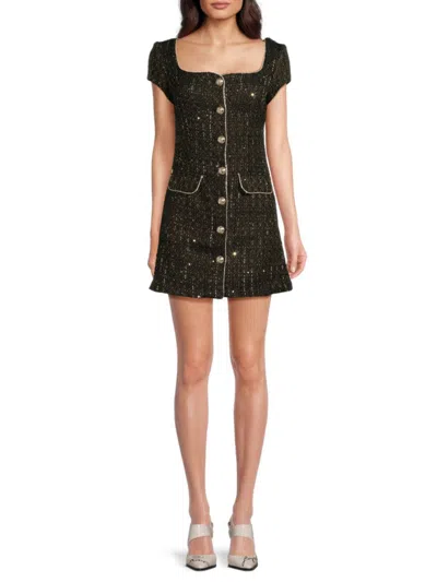 Lea & Viola Women's Tweed Button Minidress In Animal Print
