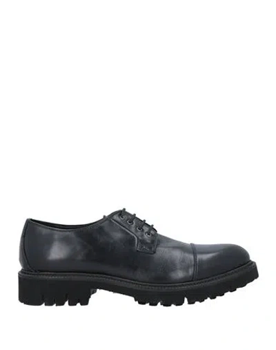 Lea-gu Man Lace-up Shoes Black Size 12 Calfskin