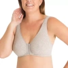 Leading Lady Cotton Front-close Comfort & Sleep Bra - 110 In Gray