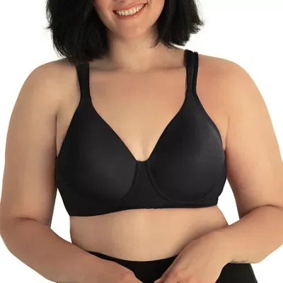 Leading Lady Seamless Full Figure Padded Underwire T-shirt Bra-5028 In Black