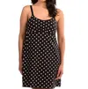 Leading Lady Shirred-front Comfort Nursing Chemise In Black/tan Dot In Black