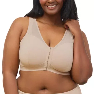 Leading Lady The Harper - Wirefree Mesh Front-closure Bra- 5972 In Sand