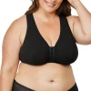 Leading Lady The Indy- Cotton Front Close Lace Racerback Bra- 138 In Black