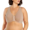 Leading Lady The Indy- Cotton Front Close Lace Racerback Bra- 138 In Sand
