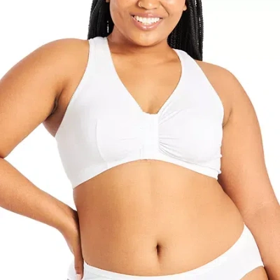 Leading Lady The Indy- Cotton Front Close Lace Racerback Bra- 138 In White