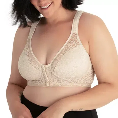 Leading Lady The Nora - Shimmer Support Back Lace Front-closure Bra - 5530 In Sand