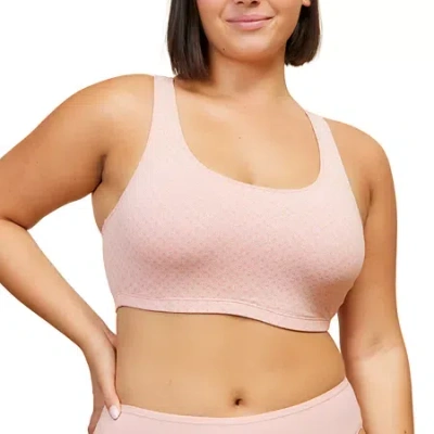 Leading Lady The Serena Wirefree Cotton Racerback Sports Bra- 514 In Orange