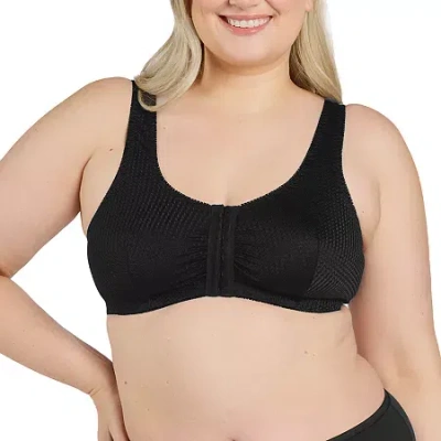 Leading Lady Zig-zag Weave Front-closure Leisure Bra- 151 In Black