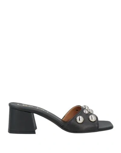 Lea-gu Woman Sandals Black Size 8 Calfskin