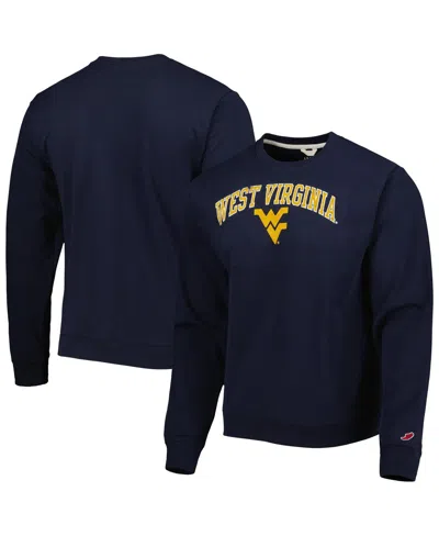 League Collegiate Wear Men's  Navy Distressed West Virginia Mountaineers 1965 Arch Essential Lightwei