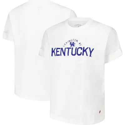 League Collegiate Wear White Kentucky Wildcats Slub Rolled Cuff T-shirt