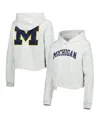 League Collegiate Wear Women's  Ash Michigan Wolverines 2-hit 1636 Cropped Pullover Hoodie In Ash