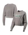 League Collegiate Wear Women's  Brown Michigan State Spartans Classic Corded Timber Crop Pullover Swe In Brown