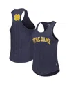 League Collegiate Wear Heather Navy Michigan Wolverines Two-hit Intramural Tri-blend Scoop Neck Race In Heather Navy