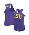 League Collegiate Wear Women's  Heather Purple Lsu Tigers Two-hit Intramural Tri-blend Scoop Neck Rac In Heather Purple