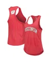League Collegiate Wear Women's  Heather Red Wisconsin Badgers Two-hit Intramural Tri-blend Scoop Neck In Heather Red