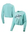 League Collegiate Wear Women's  Light Blue Tennessee Volunteers Corded Timber Cropped Pullover Sweats In Light Blue