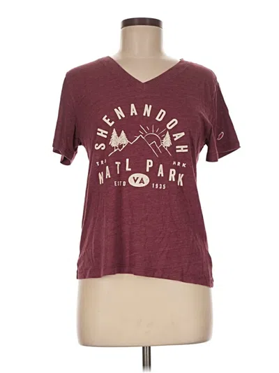 Pre-owned League Short Sleeve T-shirt In Burgundy