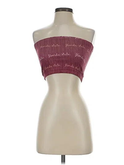 Pre-owned League Tube Top Burgundy Strapless Neckline Tops