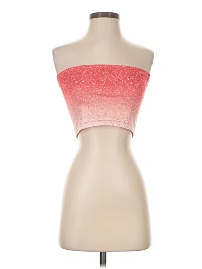 Pre-owned League Tube Top Red Strapless Neckline Tops