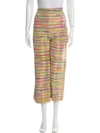 Pre-owned Leal Daccarett Striped Wide Leg Pants In Multi