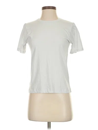 Pre-owned Leallo Short Sleeve Top Silver Crew Neck Tops