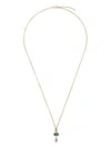 Leandra 18ky Yellow Gold Alegra Emerald And Diamonds Necklace In Gold