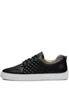 Leandro Lopes Ezio Quilted-pattern Leather Sneakers In Black
