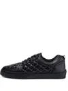 Leandro Lopes Ezio Quilted-pattern Sneakers In Black