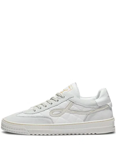 Leandro Lopes London Quilted Logo Sneakers In White