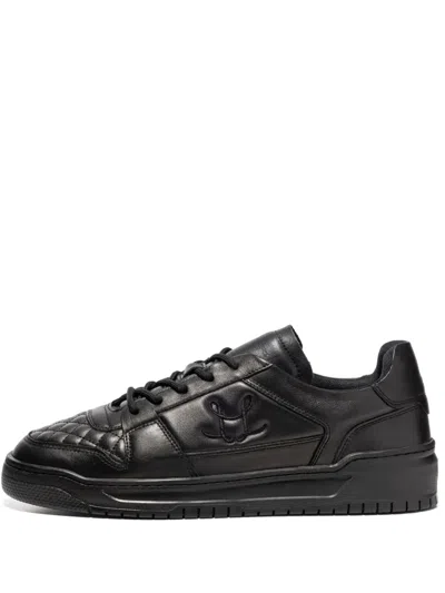 Leandro Lopes Tony Embroidered-logo Sneakers In Black