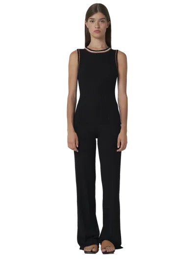 Leap Concept Dalila Tencel Knitted Tank In Black