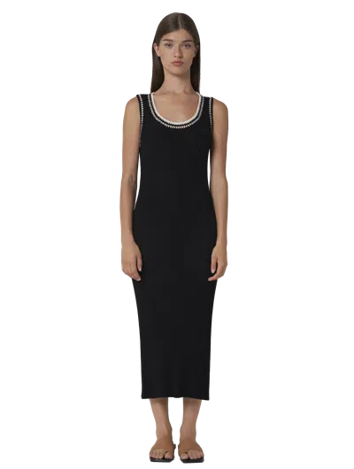 Leap Concept May Tencel Knitted Dress With Hand In Black