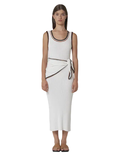 Leap Concept May Tencel Knitted Dress With Hand In White