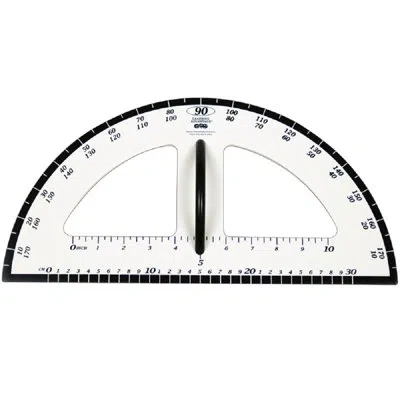 Learning Advantage Dry Erase Magnetic Protractor Ruler In White
