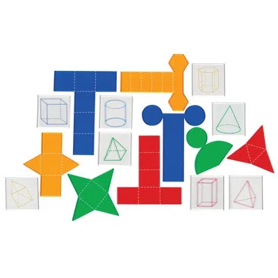 Learning Resources 32 Piece Folding Geometric Shapes Set In Multi