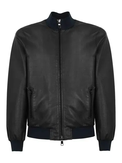 Leather Authority Derek Plon Leather Jacket In Black