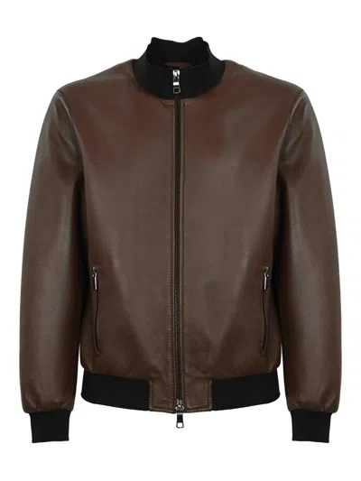 Leather Authority Derek Plon Leather Jacket In Brown