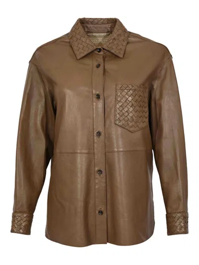 Leather Authority Essaouira Weaved Jacket In Nut Leather In Brown