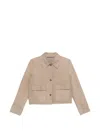 Leather Authority Flap-pocket Jacket In Neutral