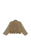 Leather Authority Zip-up Jacket In Brown