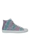 Leather Crown Woman Sneakers Off White Size 6 Soft Leather, Textile Fibers In Off White