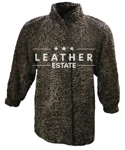 Pre-owned Leather Estate Brown Persian Lamb Fur Coat,unisex Soft Karakul Fur ,all Sizes