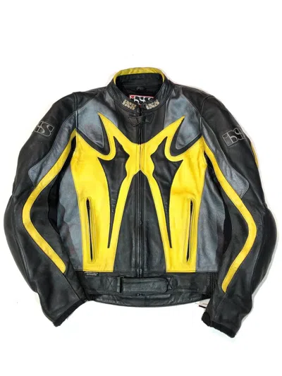 Pre-owned Leather Jacket X Moto Ixs Moto Leather Jacket Racing Vintage In Multicolor