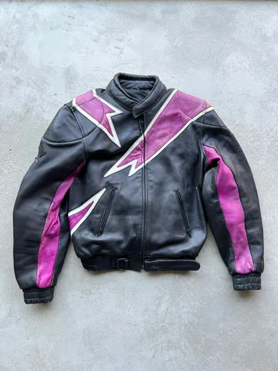 Pre-owned Leather Jacket X Racing Vintage Genuine Leather High Quality Racing Jacket Hype In Multicolor