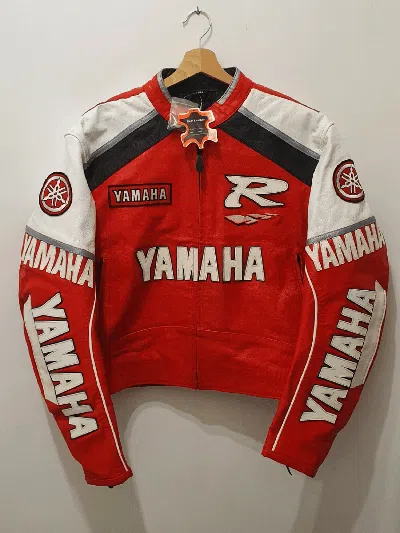 Pre-owned Leather Jacket X Racing Yahmaha Red Leather Jacket Sreetwear Racing