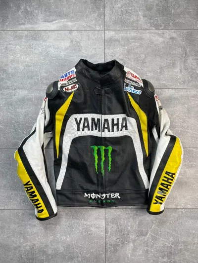 Pre-owned Leather Jacket X Racing Yamaha Racing Moto Leather Jacket In Black