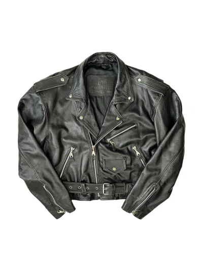 Pre-owned Leather Jacket X Vintage Black Leather Jacket Punk Biker Style